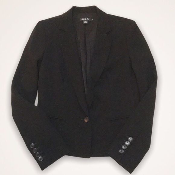 DKNY Black Single Button Suit Jacket/Blazer - Picture 2 of 10
